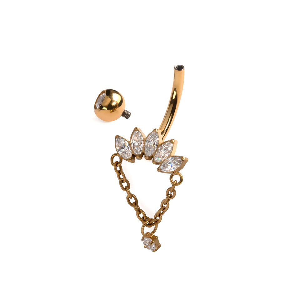 Titaanist nabaneet markiisilõikega kivide ja ripatsiga