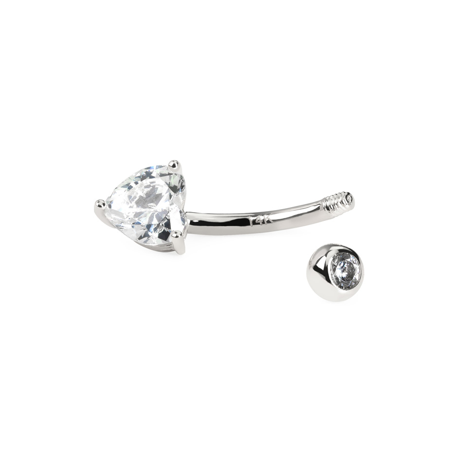 Imekaunis nabaneet 14k kullast südamekujulise kiviga