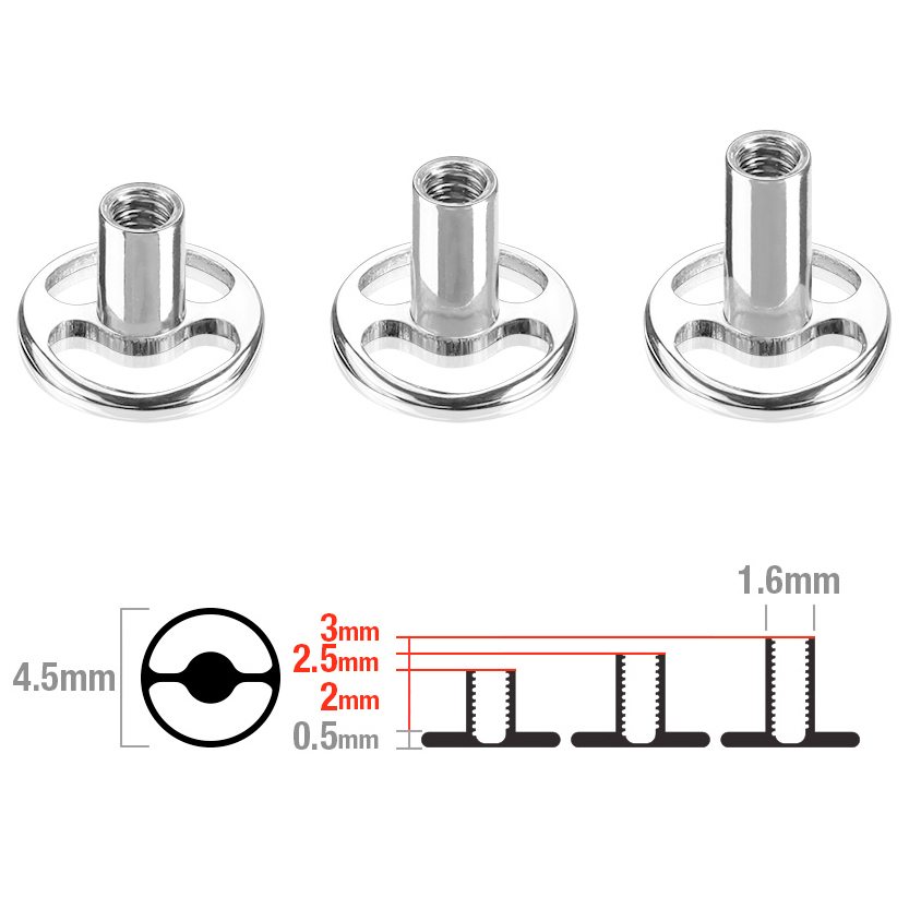 Ümar dermal anchor base titaanist