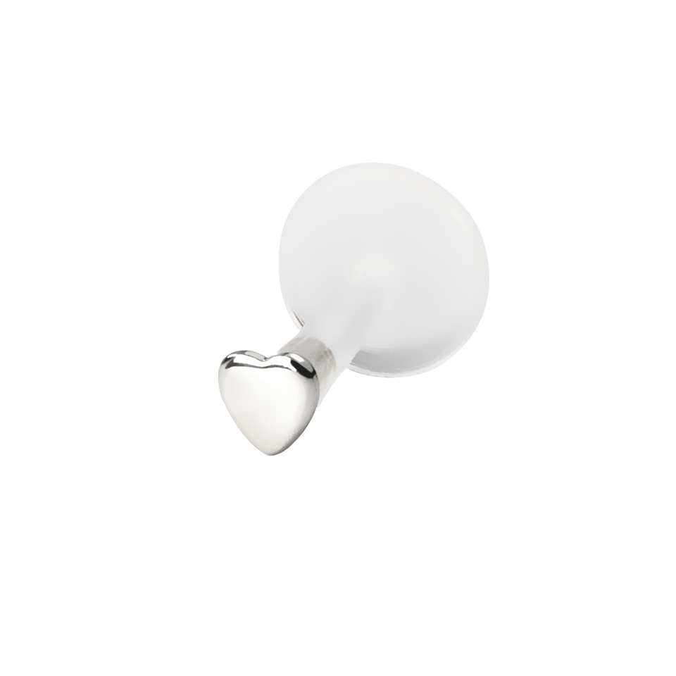 14k kullast labret neet südamekesega-14k valge kuld / PTFE