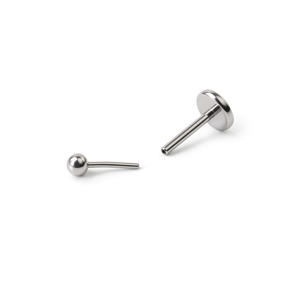 Push-in labret titaanist