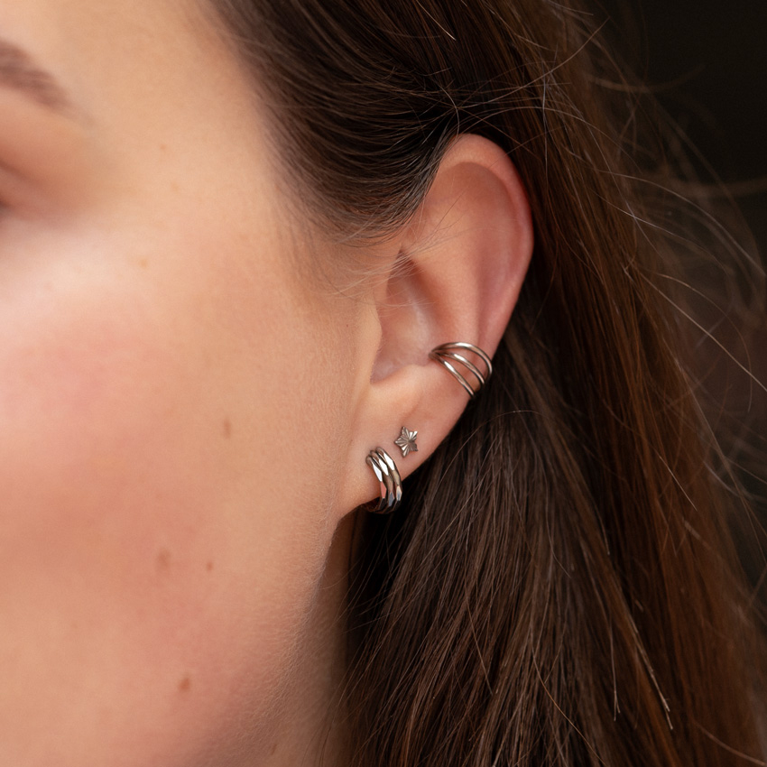 Tähekujuline tekstuuriline titaanist labret