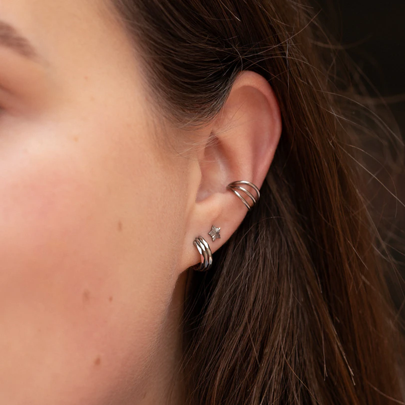 Tähekujuline tekstuuriline titaanist labret