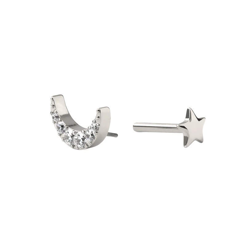 Kuuga titaanist labret tähe tagusega