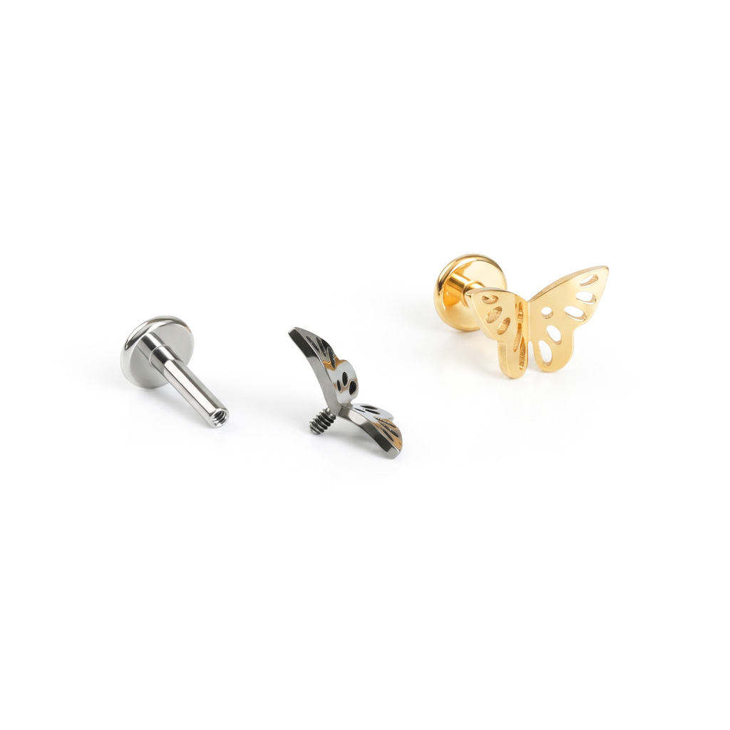 Liblikaga titaanist labret