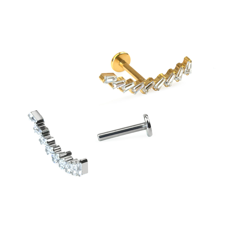 Titaanist labret kividest kaarega