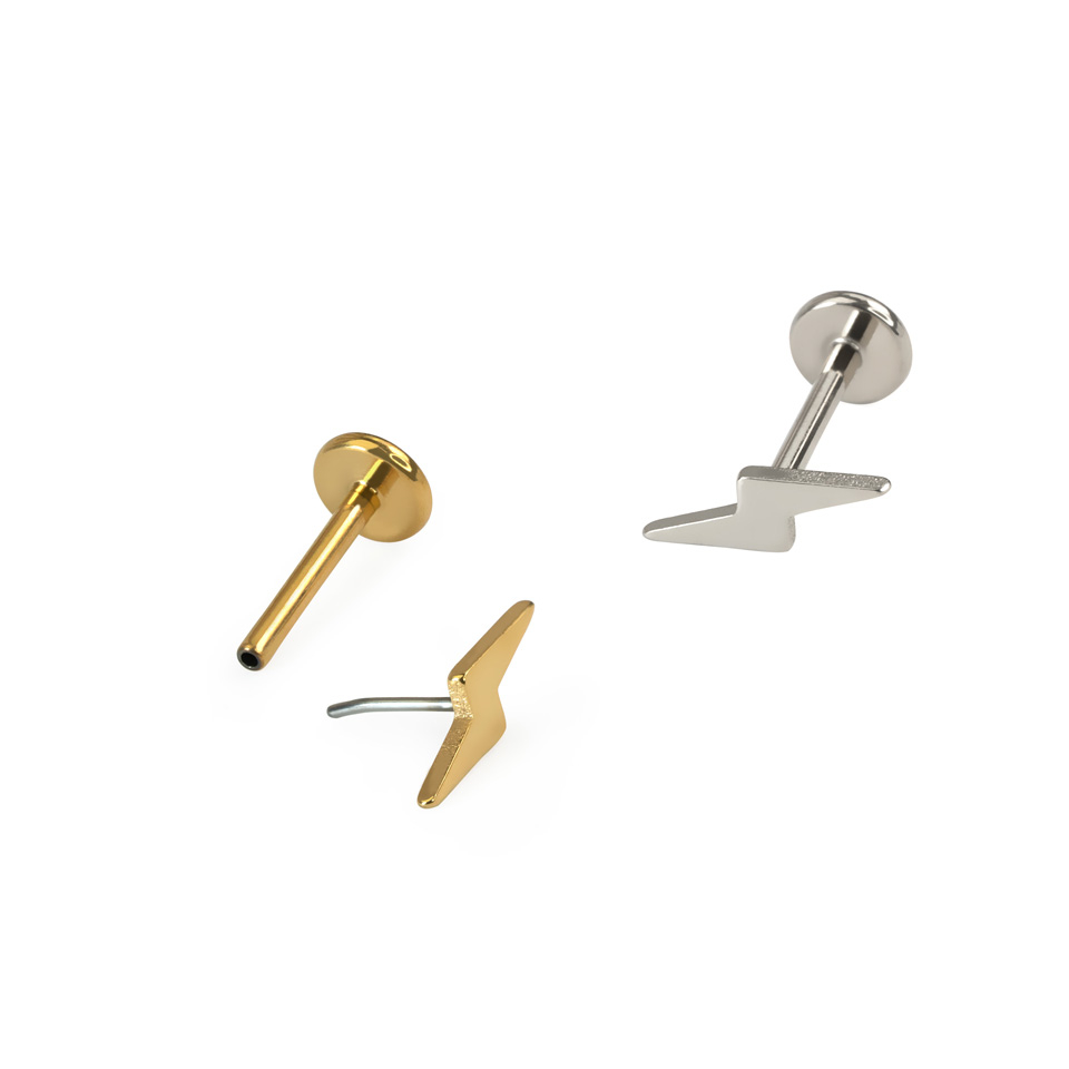 Titaanist välguga labret