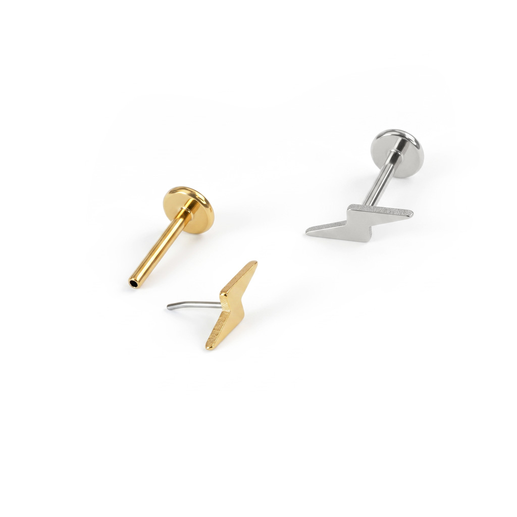 Titaanist välguga labret