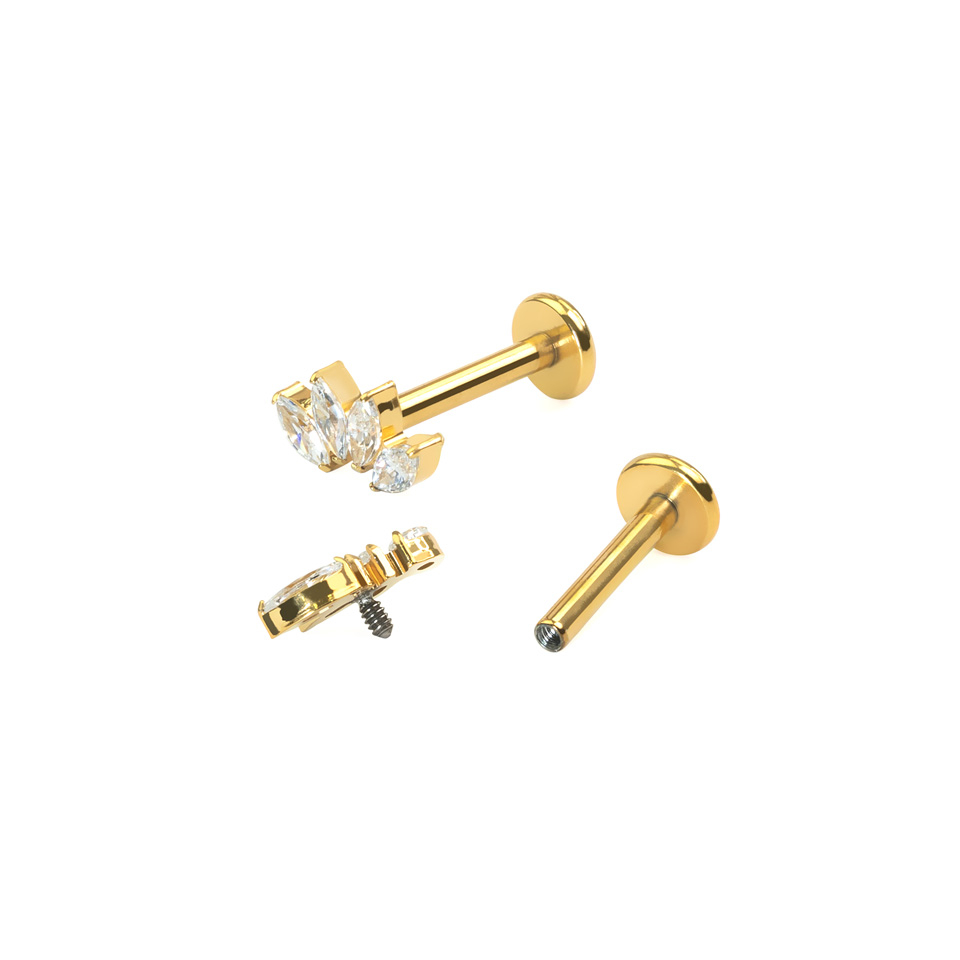 Titaanist labret nelja markiisi kiviga