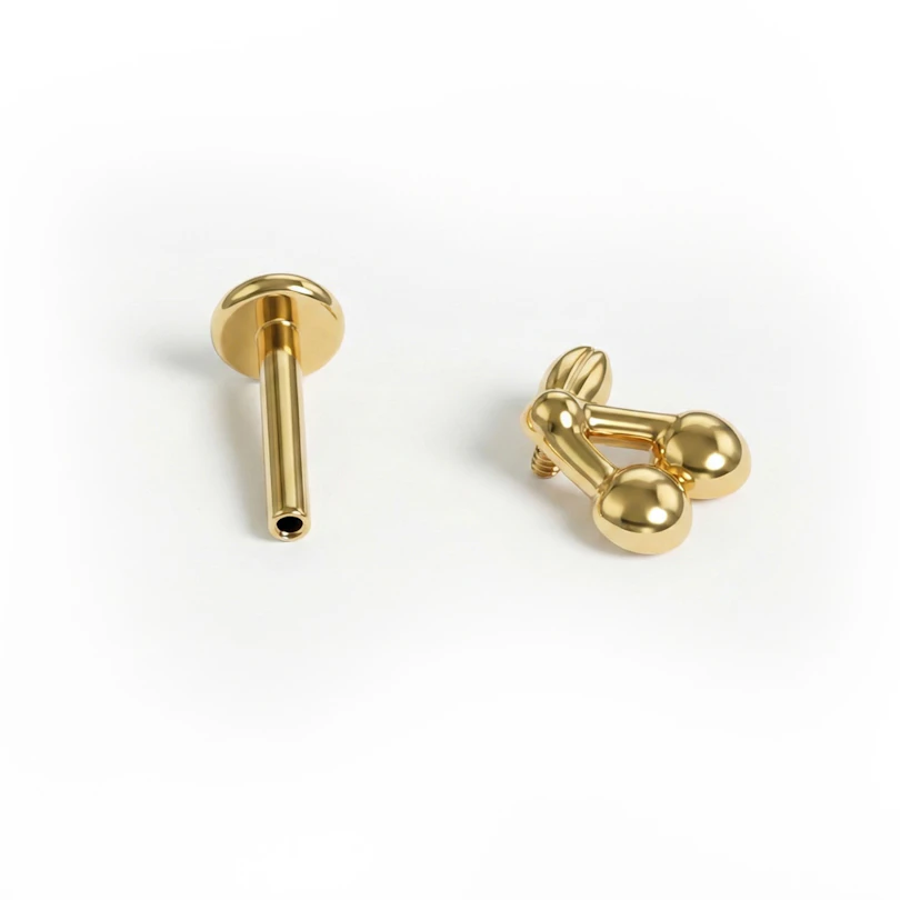 Kirsiga lameda tagusega titaanist labret