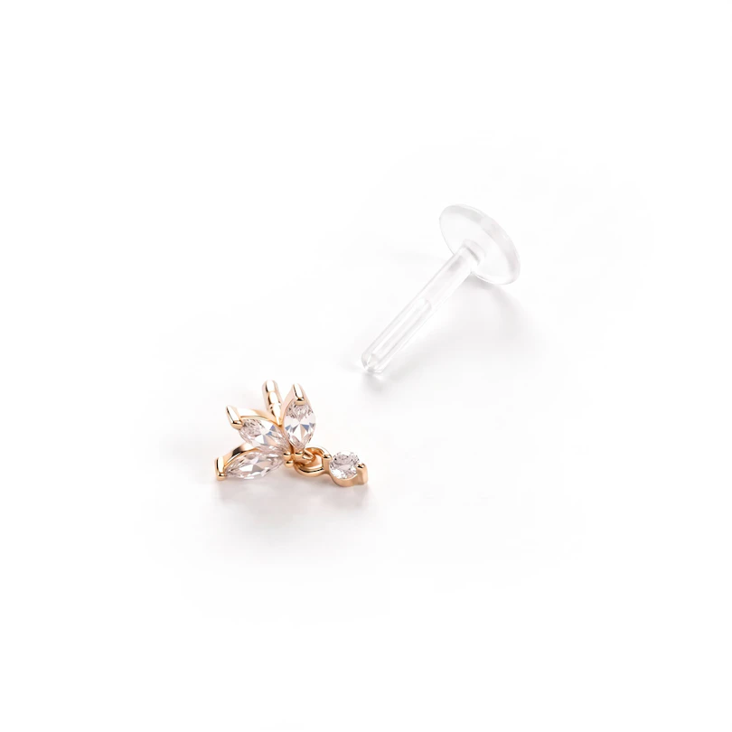 14k kullast lootoslille ja ripatsiga push-in top