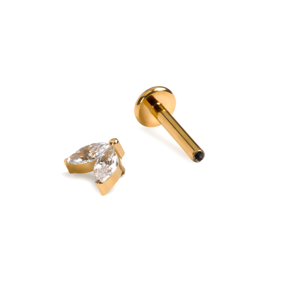 Titaanist labret kaksik-kividega