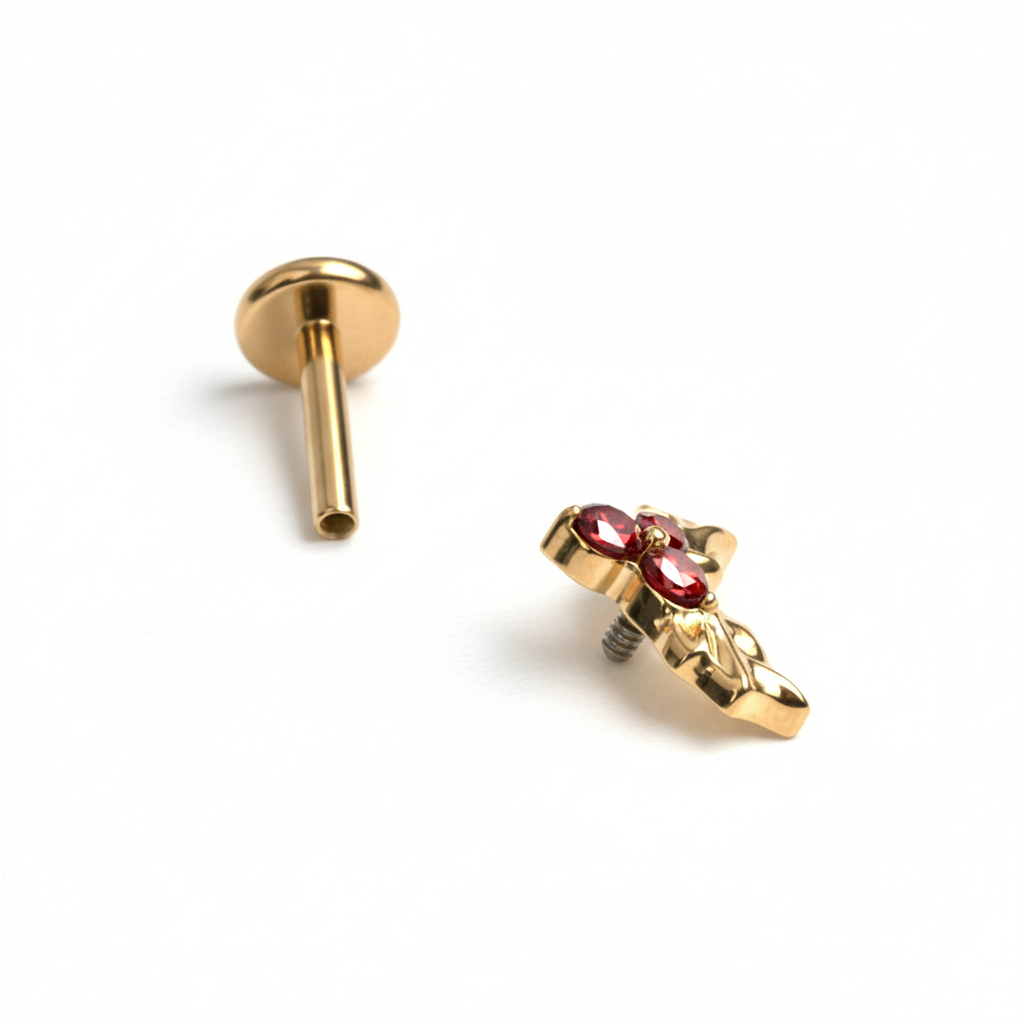 Titaanist jõulupõõsaga labret