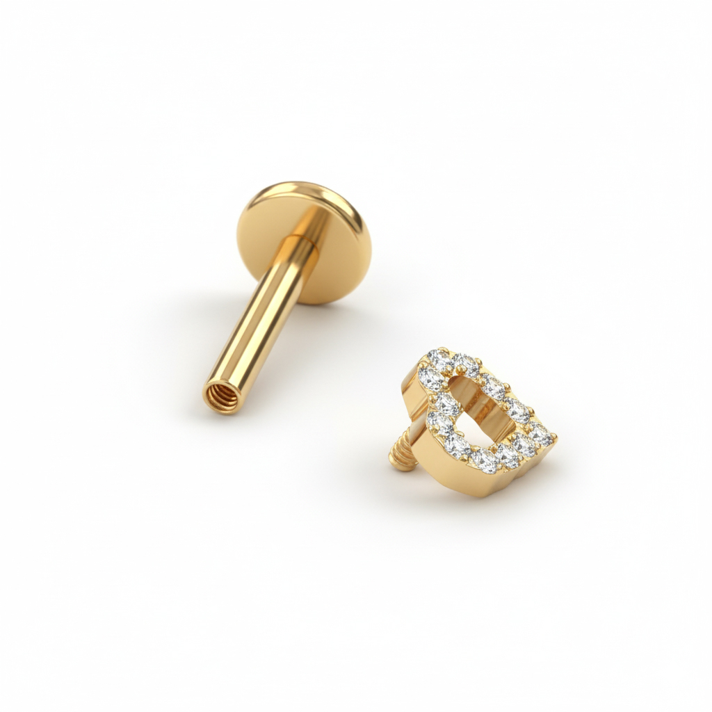 Titaanist labret kividega südamega