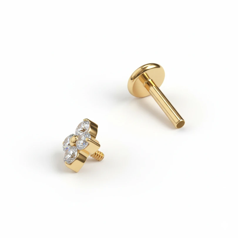 Titaanist mini lillega labret