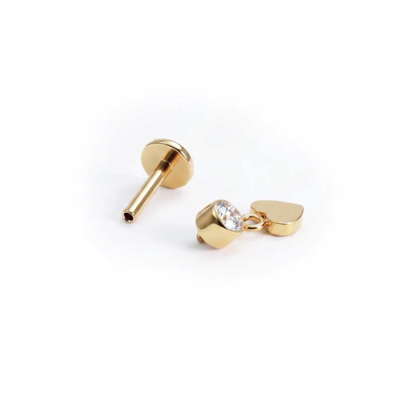 Titaanist labret südame ripatsiga