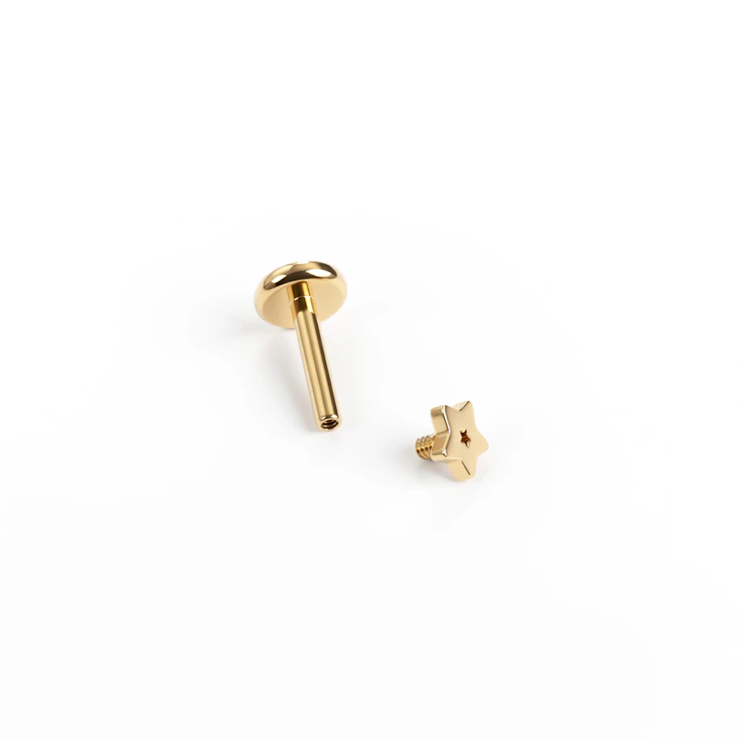 Väike titaanist tähega labret