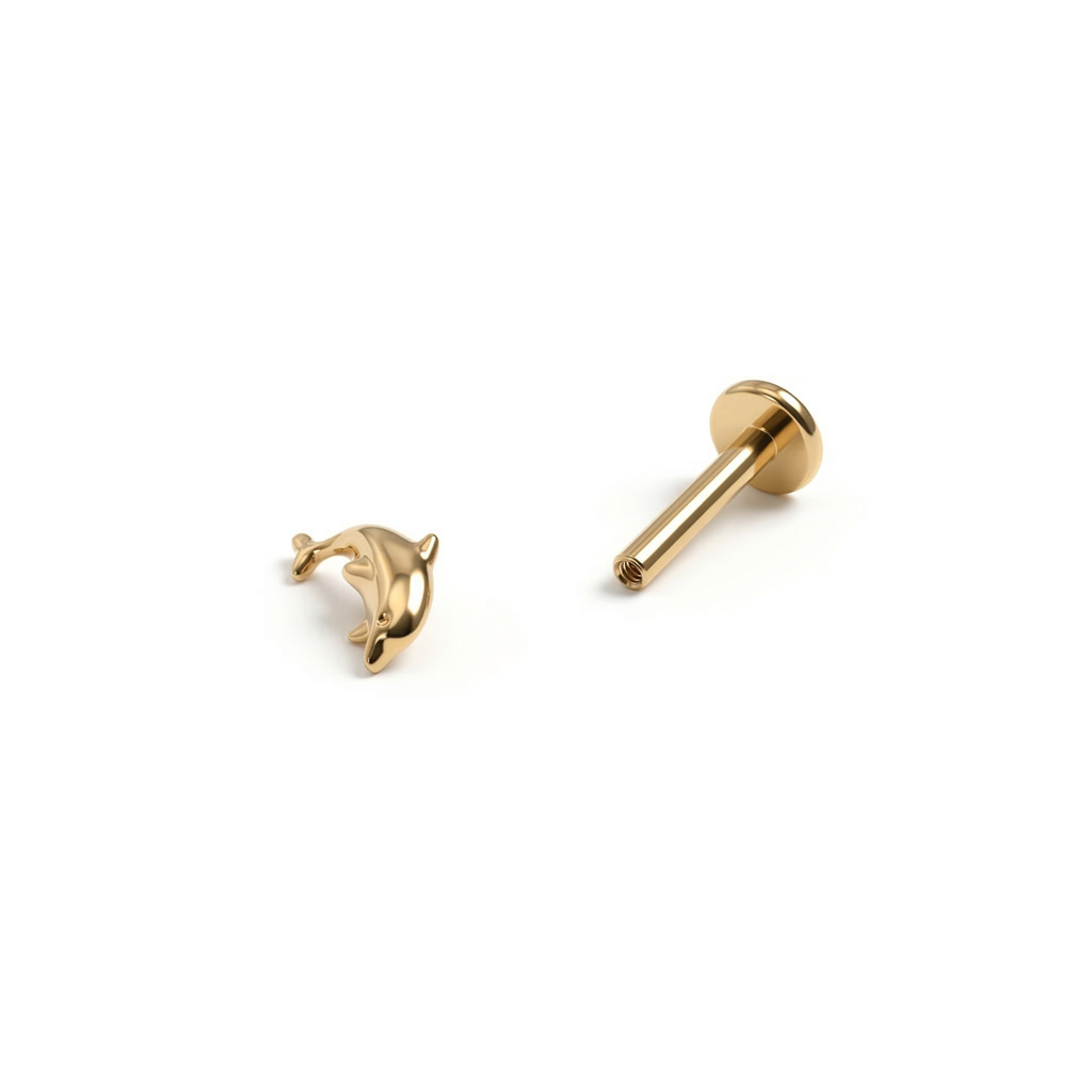 Titaanist delfiiniga labret