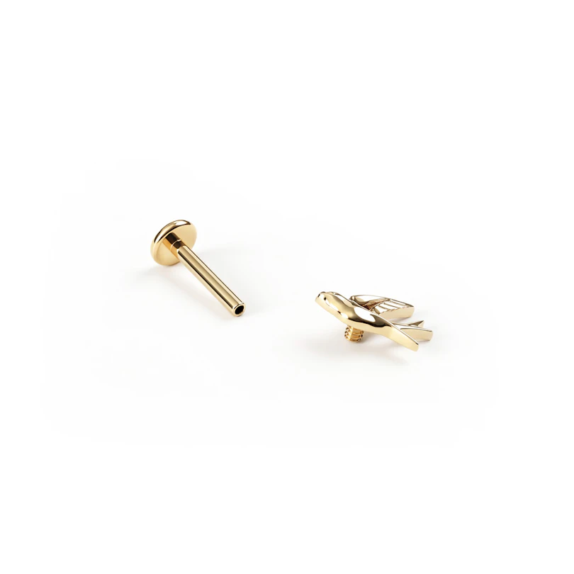 Titaanist pääsukesega labret
