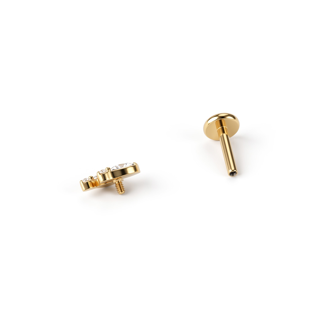 Titaanist kahe astmelise tilgaga labret