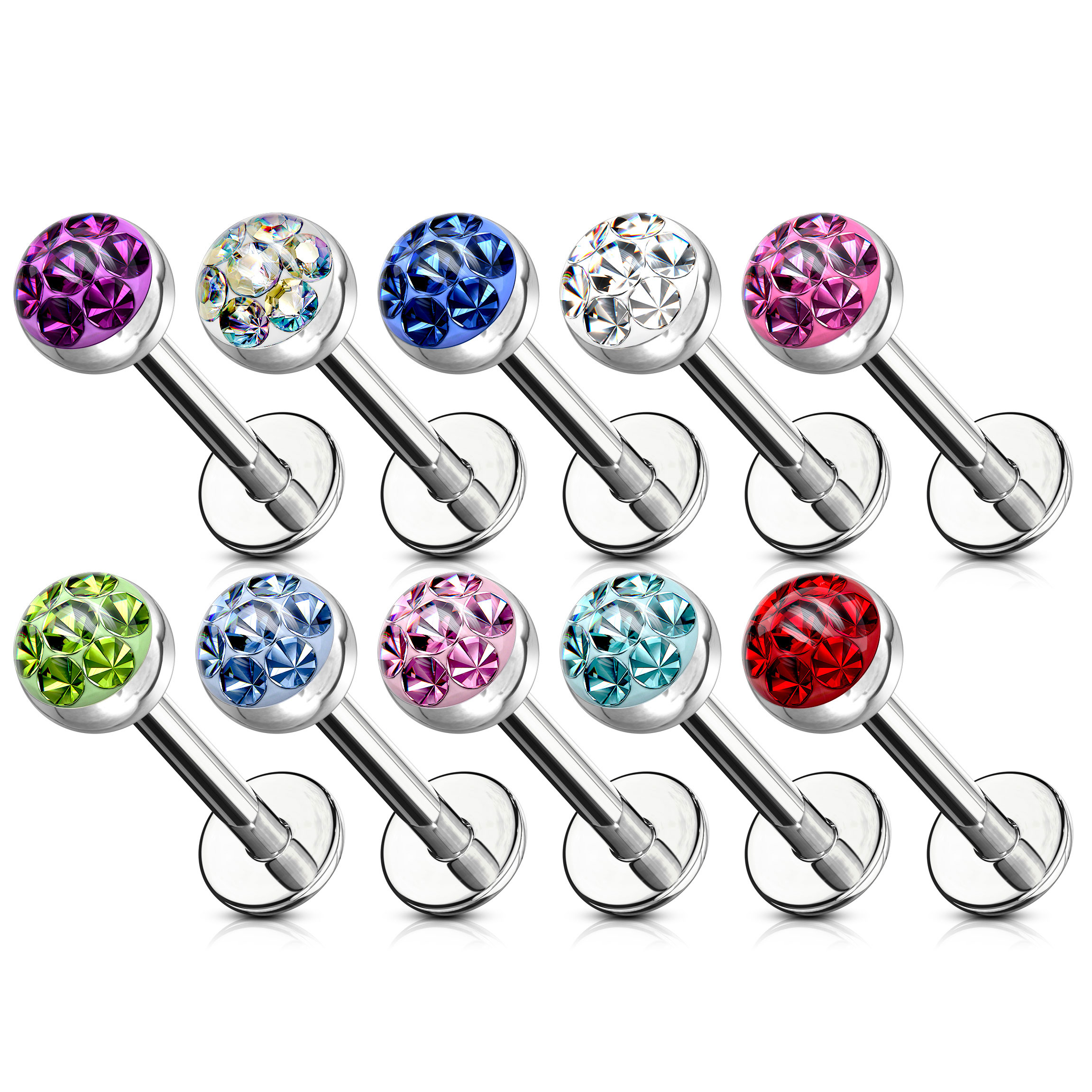 Labret neet kristallkivikese kaunistusega