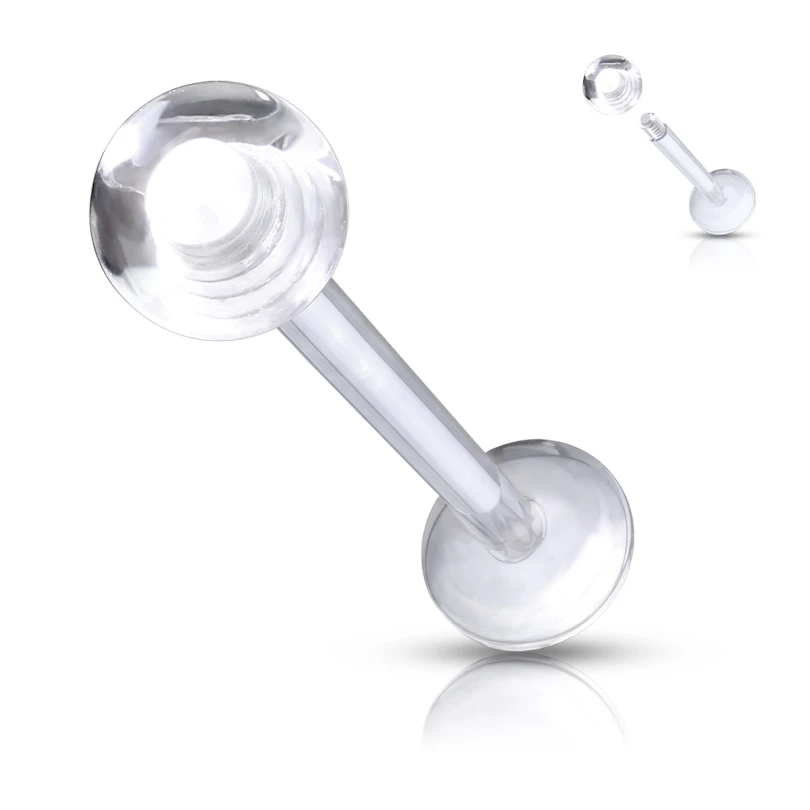 Läbipaistev labret retainer kuuliga