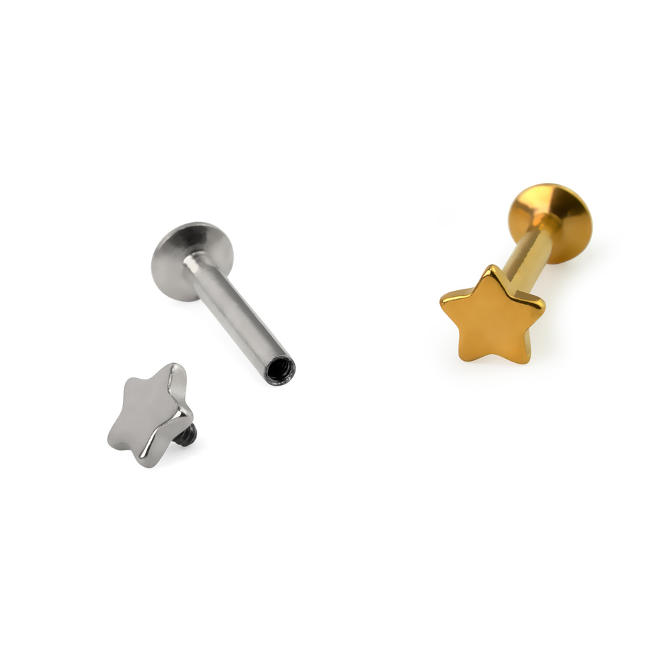 Labret neet kaunistatud tähekese disainiga