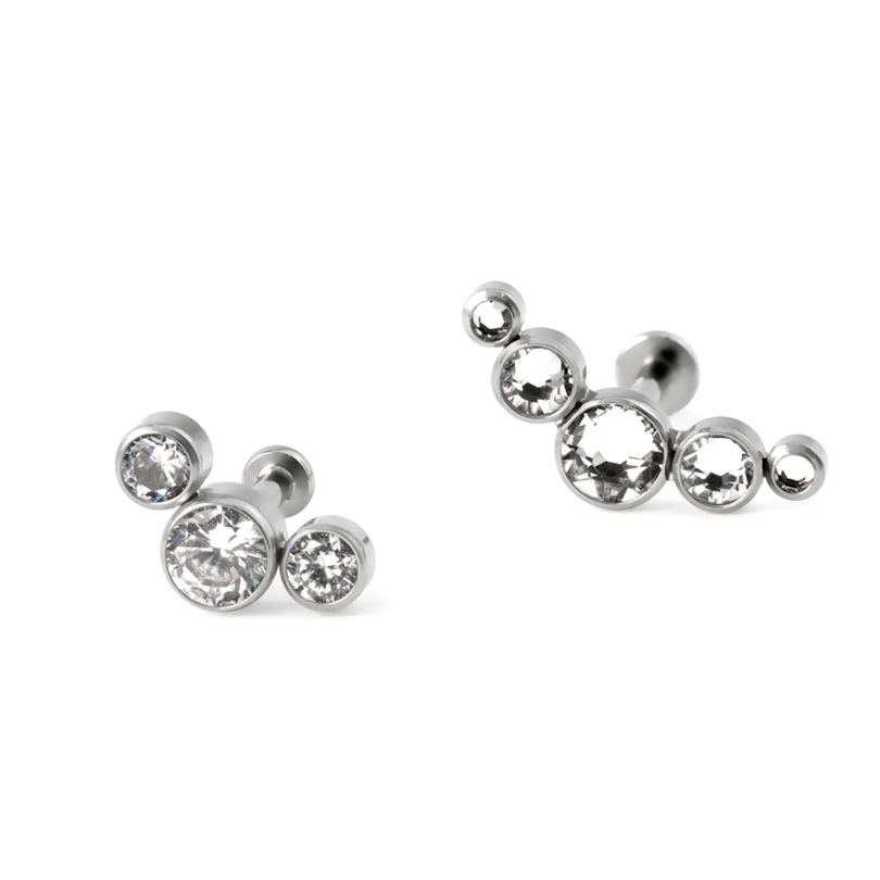 Titaanist push-in labret erinevate kivikestega