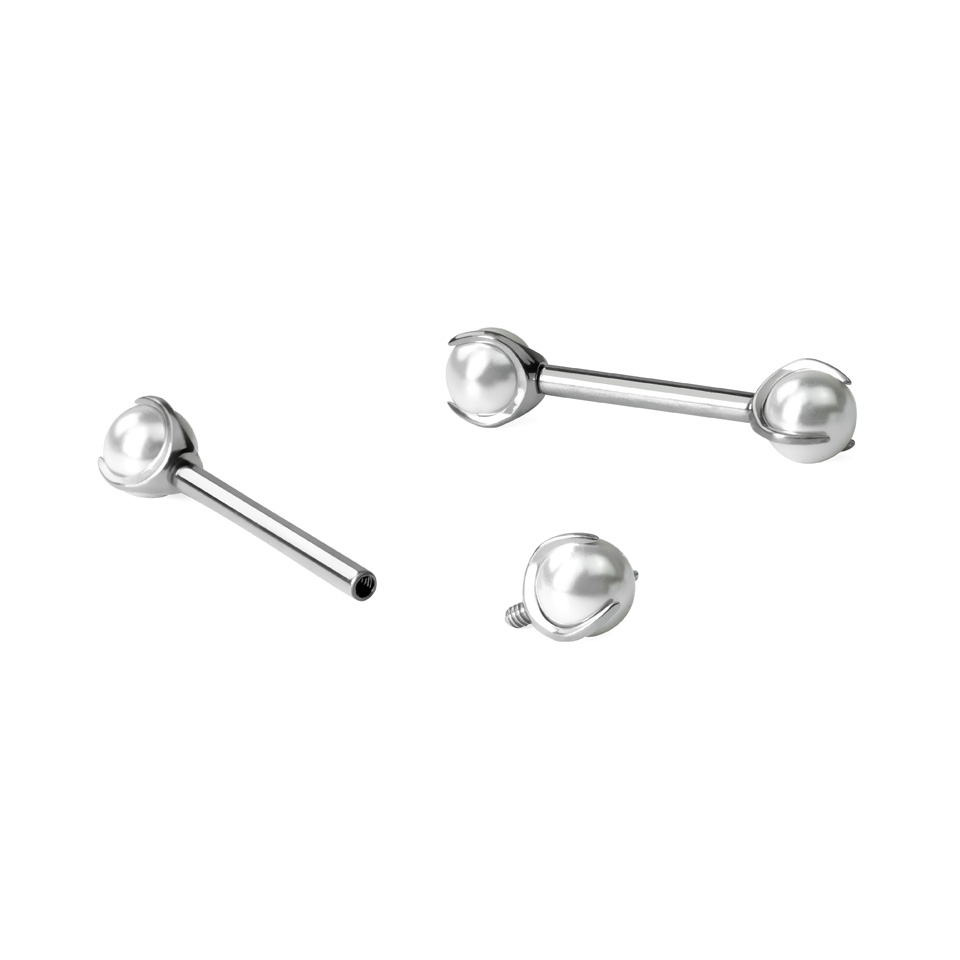 Titaanist pärlitega nibu barbell