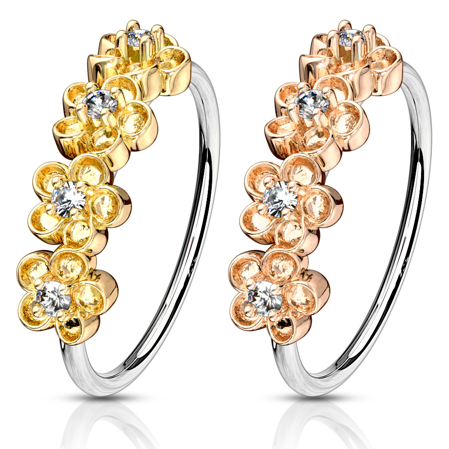 Rõngasneet kaunistatud nelja kivikestega lillega