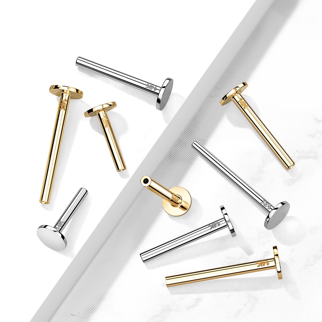 Push-in labret 14K kullast