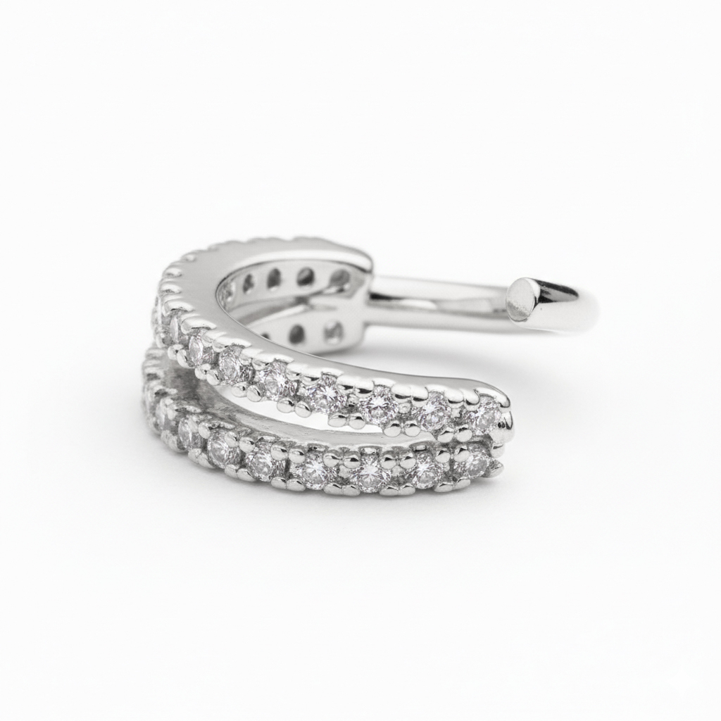 Rõngas kivikestega kaunistatud lahknenud topeltreaga