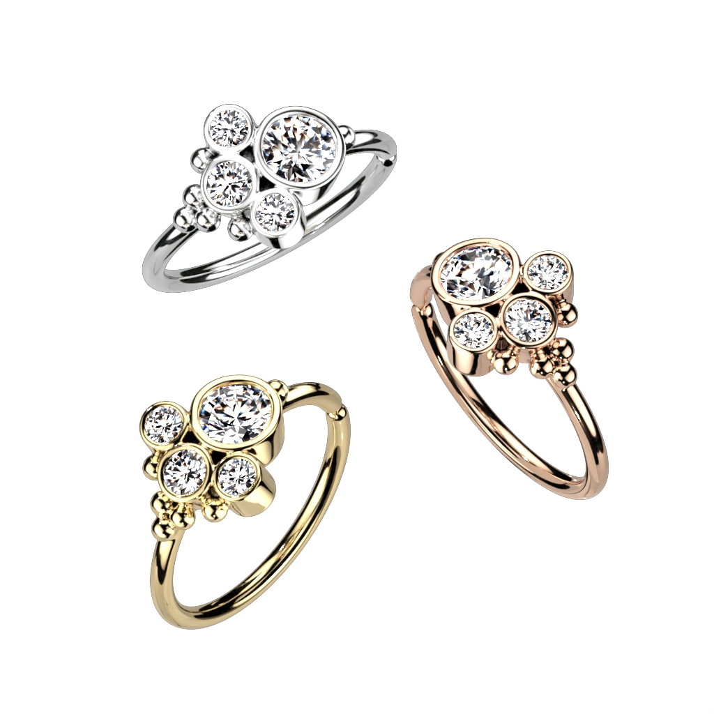 Twisterrõngas ümara kivikeste kobara disainiga