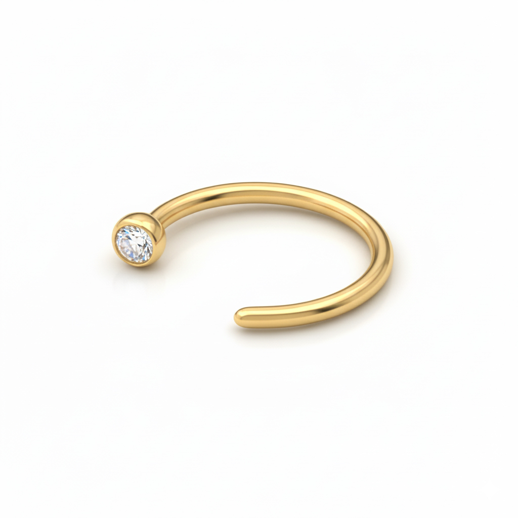 Titaanist kivikesega avatud rõngas