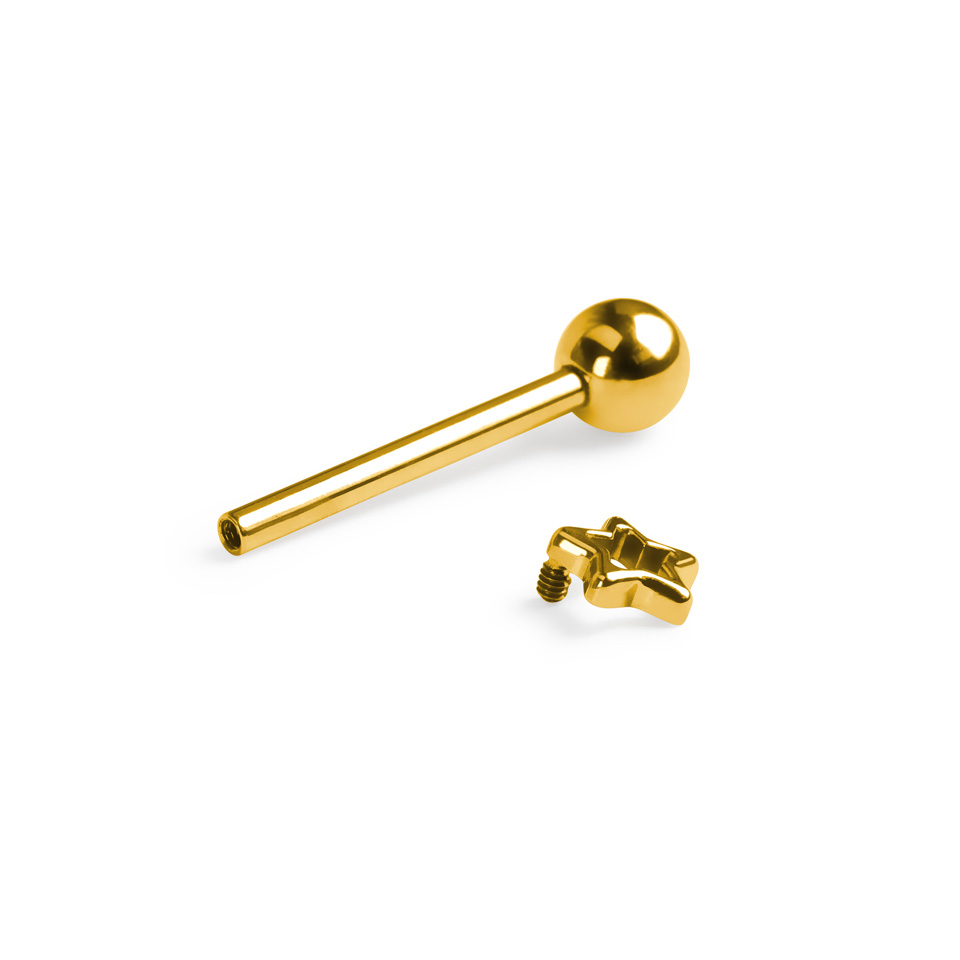 Titaanist keele barbell tähega