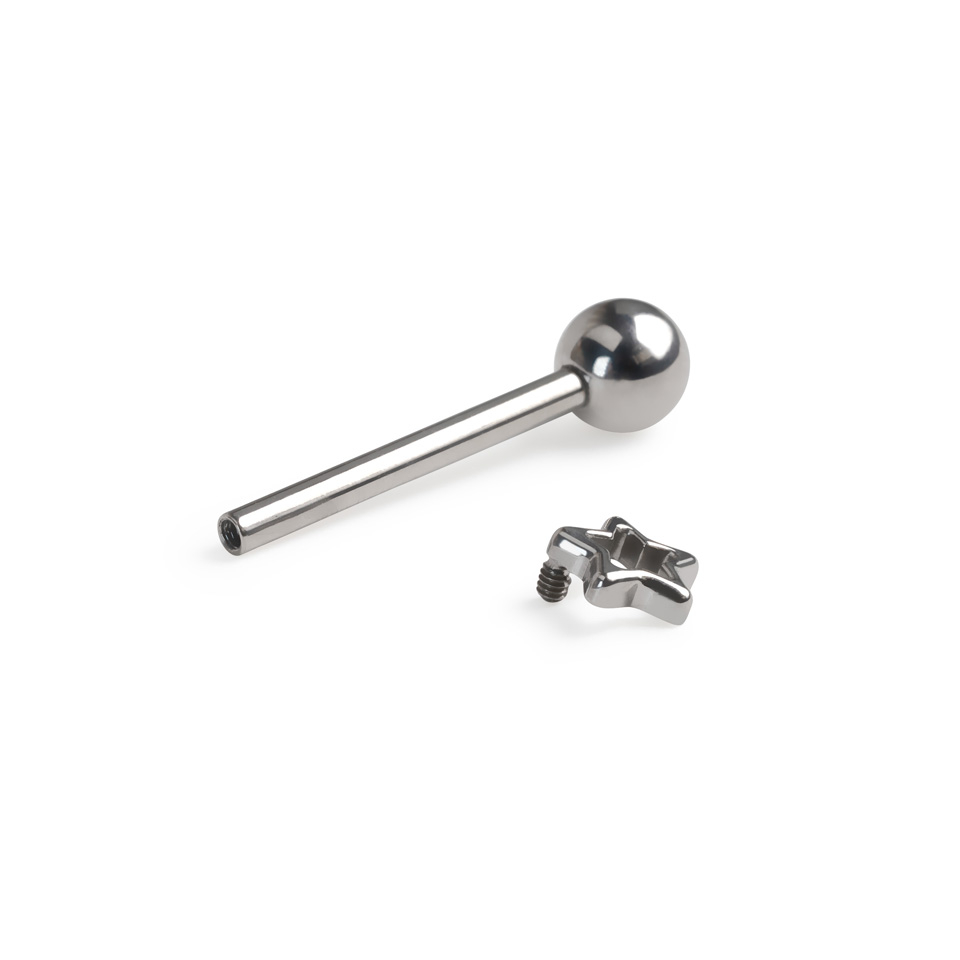 Titaanist keele barbell tähega